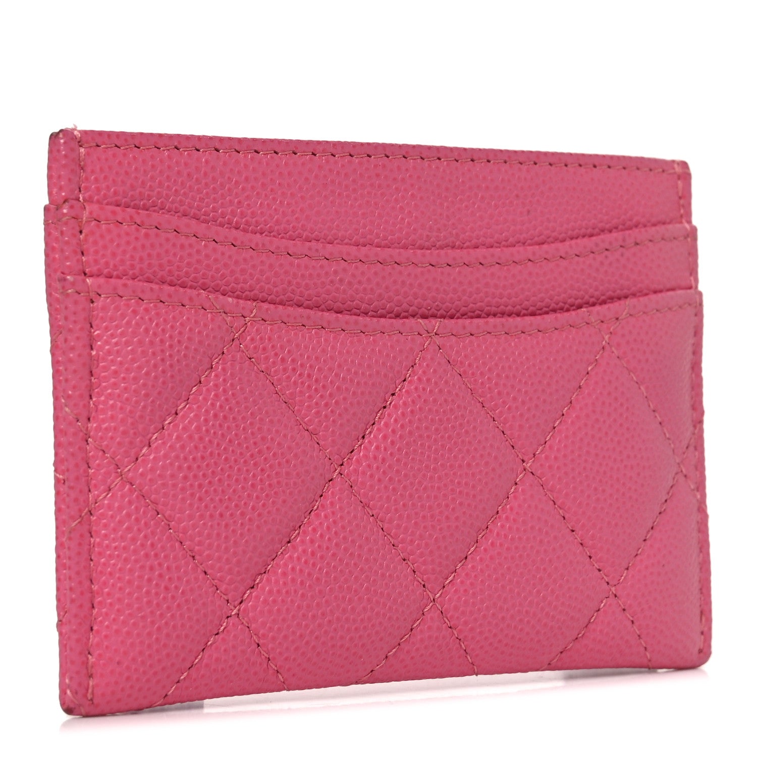 Chanel Caviar Quilted Card Holder Dark Pink 3 of 9