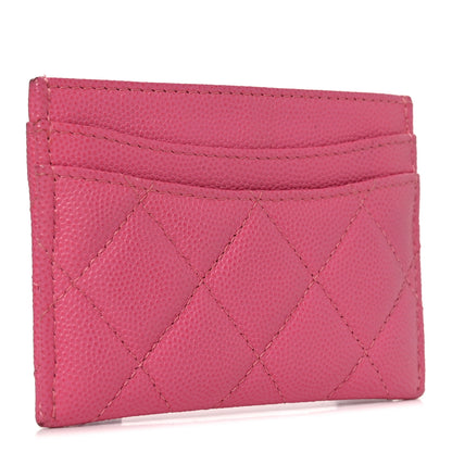 Chanel Caviar Quilted Card Holder Dark Pink 3 of 9