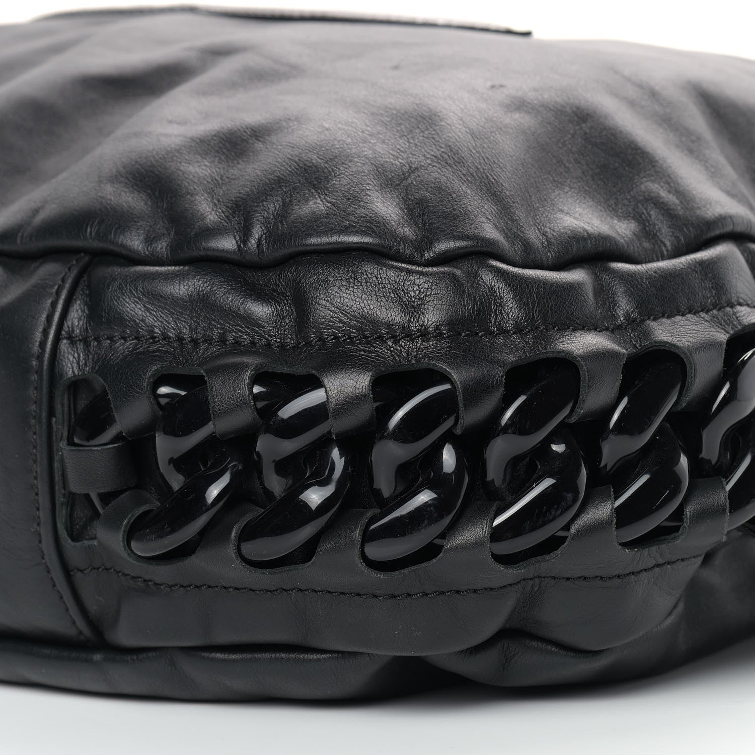 Chanel Calfskin Modern Chain Rhodoid Hobo Black 9 of 11