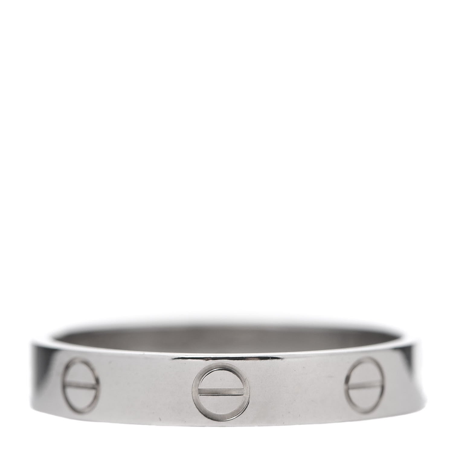 Cartier 18K White Gold 3.5mm LOVE Wedding Band Ring 57 8 3 of 4