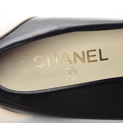 Chanel Lambskin CC Pumps 38 Black Ivory 7 of 8