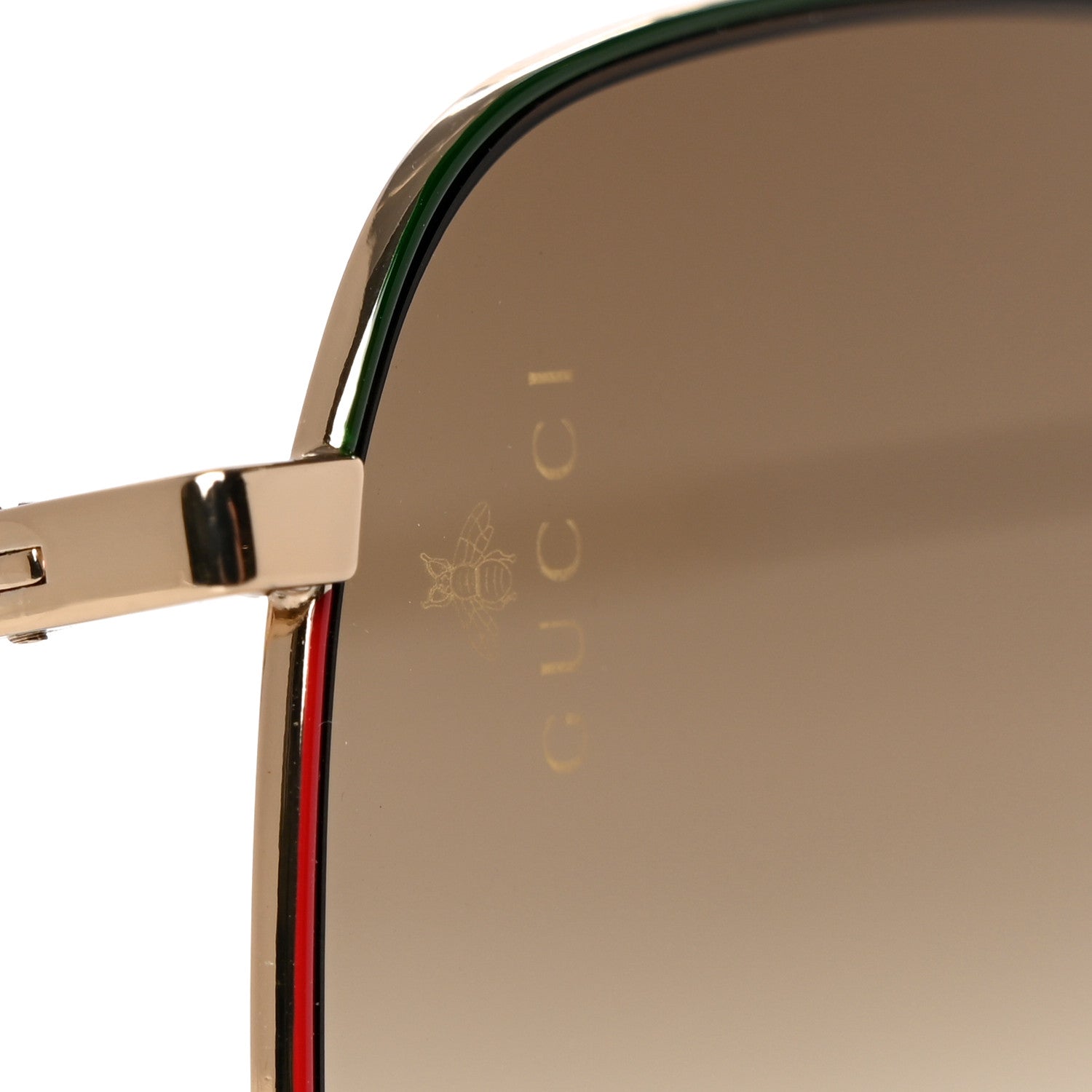 Gucci Web Rectangular Frame Interlocking G Sunglasses GG0394S Green Red 7 of 9