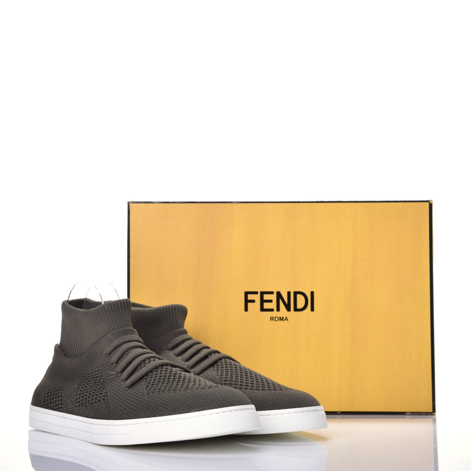 Fendi Stretch Knit High Top Coste 2 Sock Sneakers 9 9 of 9
