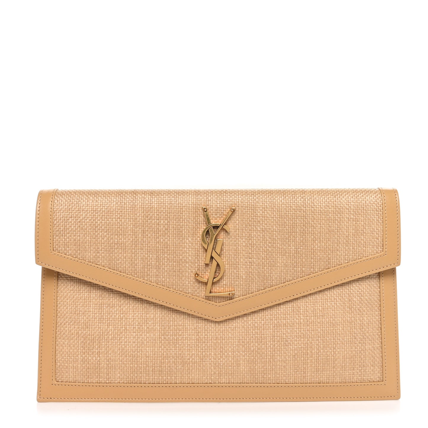 Micro Raffia Uptown Pouch Natural Hay Blush