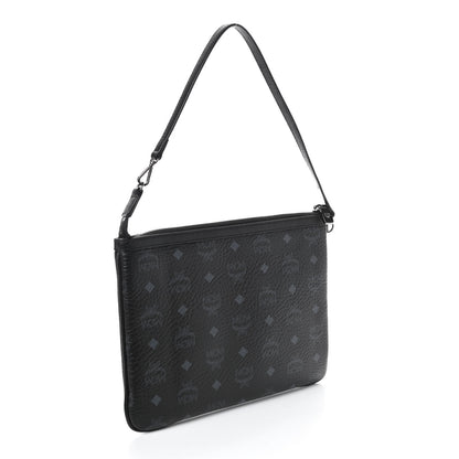 MCM Visetos Liz Shopper Tote Pouch Black 3 of 10