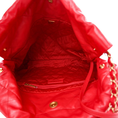 Chanel Shiny Calfskin Quilted Small Chanel 22 Red 6 of 11