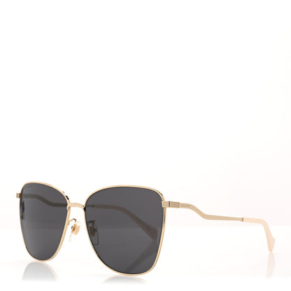 Gucci Metal Square Frame Sunglasses GG0970S Gold Grey 1 of 8