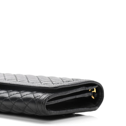Prada Soft Calfskin Quilted Chain Wallet Black 10 of 17