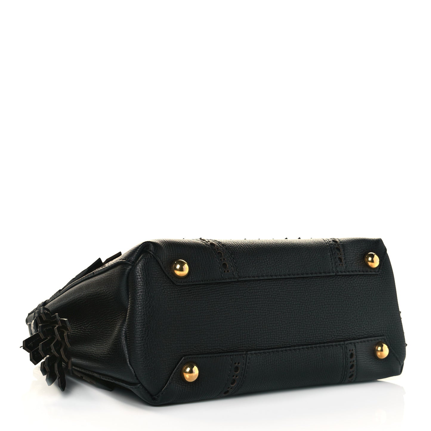 Calfskin Broguing Small Banner Tote Black