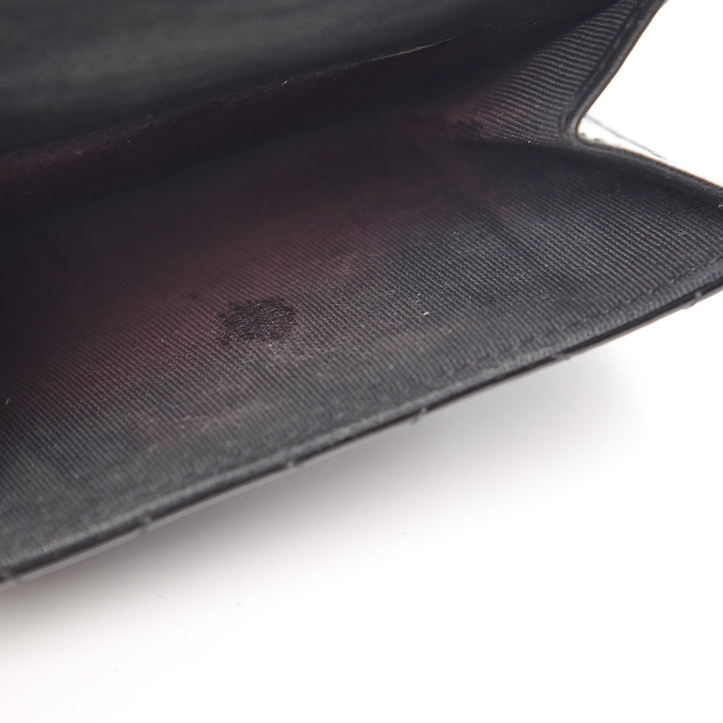 Patent Quilted Compact French Flap Wallet Black
