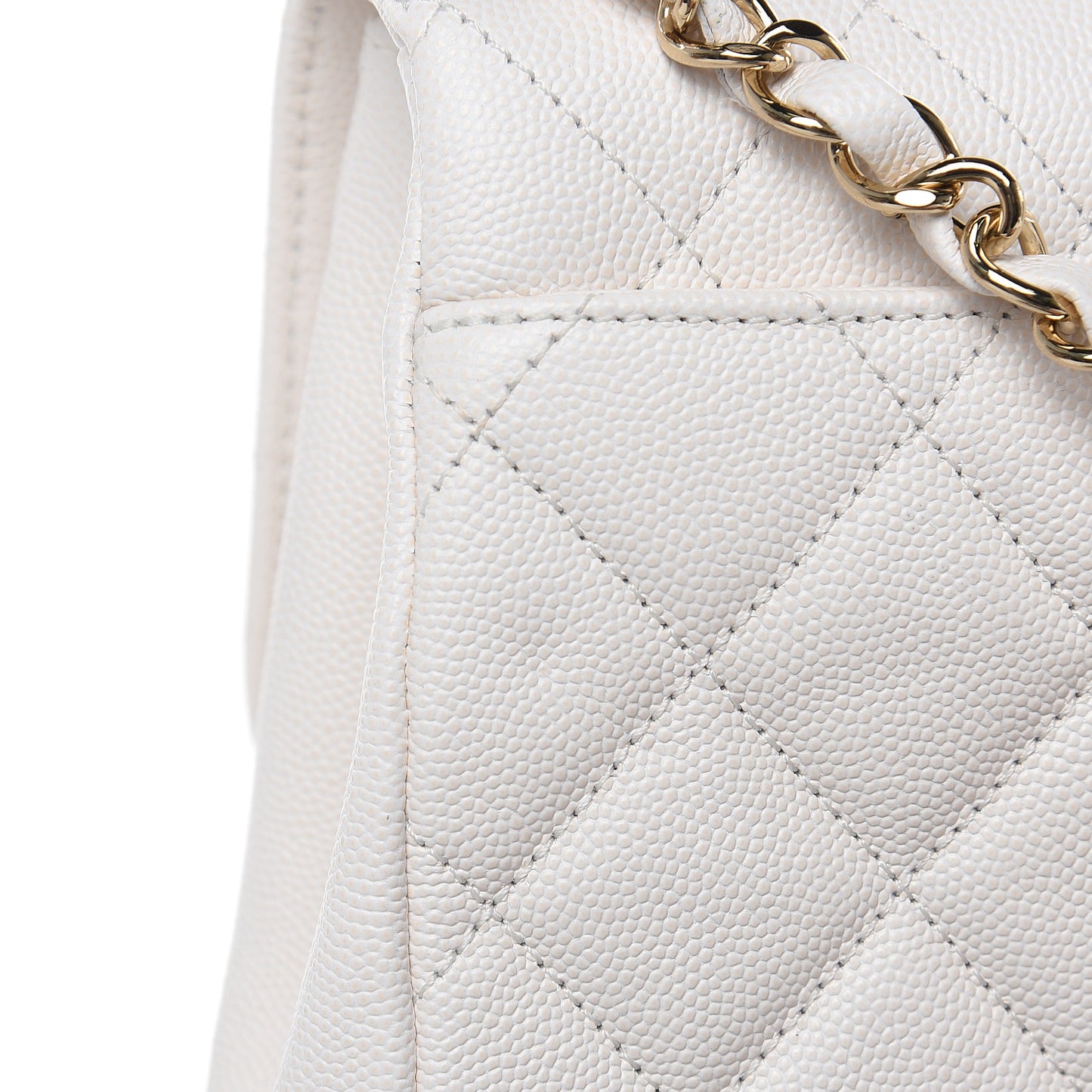 Caviar Quilted Medium Business Affinity Flap White