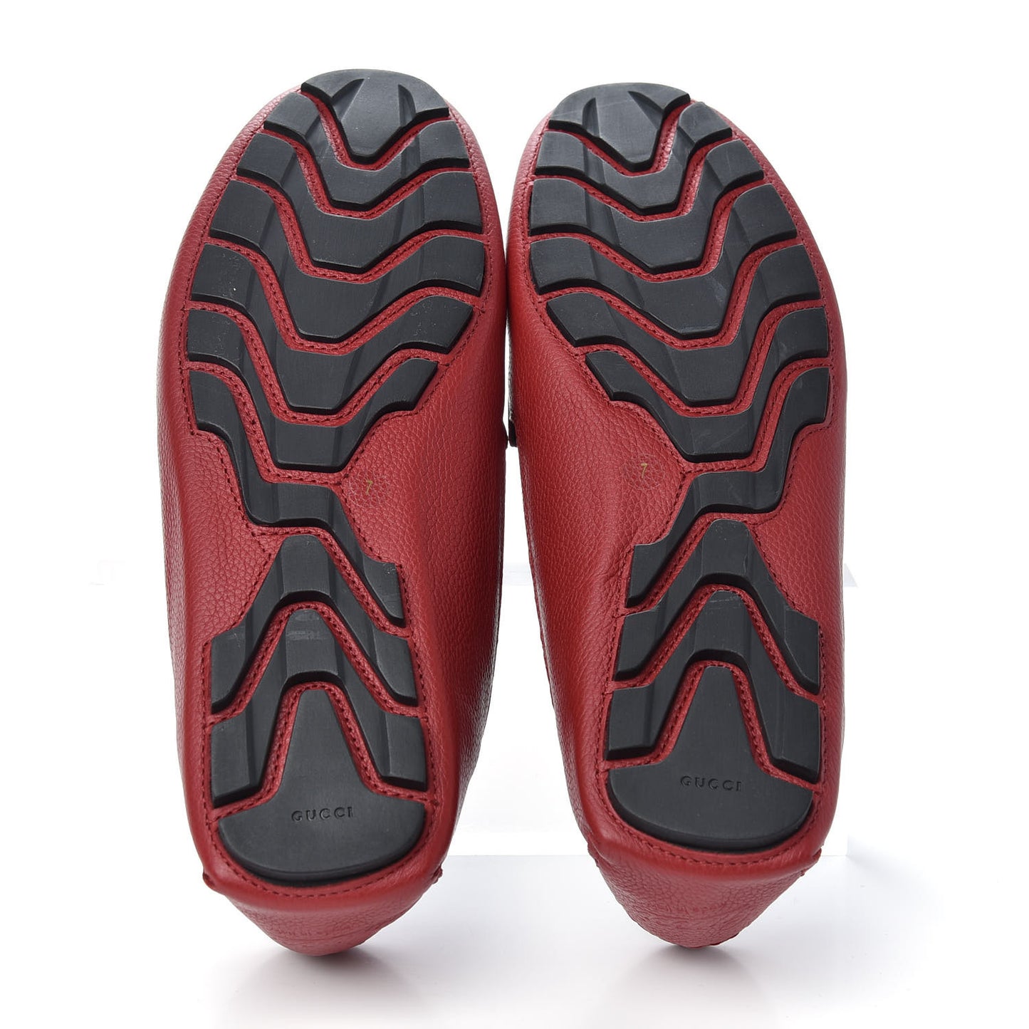 Calfskin Web Mens Driver Loafers 7 Red