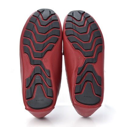 Gucci Calfskin Web Mens Driver Loafers 7 Red 6 of 11
