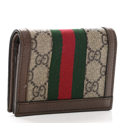 Gucci GG Supreme Monogram Web Ophidia Card Case Beige New Acero 2 of 6
