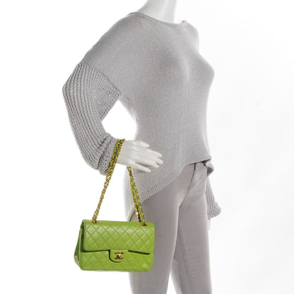 Chanel Lambskin Quilted Small Double Flap Green 2 of 8