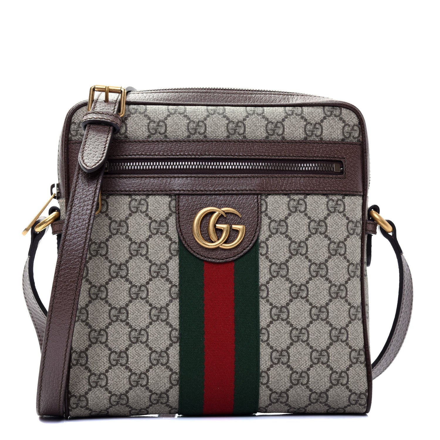 Gucci GG Supreme Monogram Web Small Ophidia Messenger Bag Brown 1 of 14
