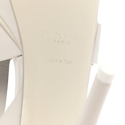 Saint Laurent Calfskin Tribute 75 Platform Sandals 38 White 7 of 11