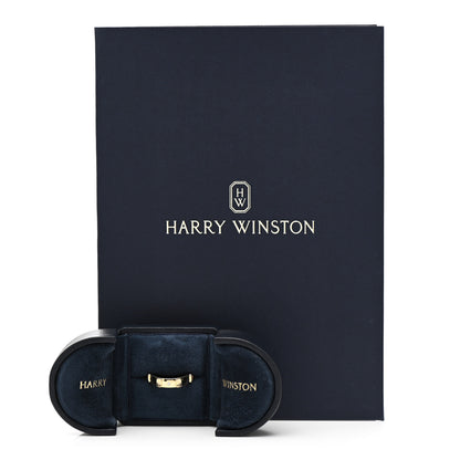 Harry Winston 18K Yellow Gold Diamond HW Logo Single Diamond Band Ring 53 6.25 7 of 7