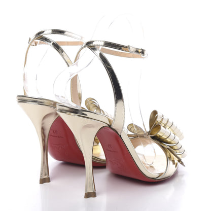 Christian Louboutin Specchio Miss Valois 100 Bow Sandals 37 Light Gold 4 of 8