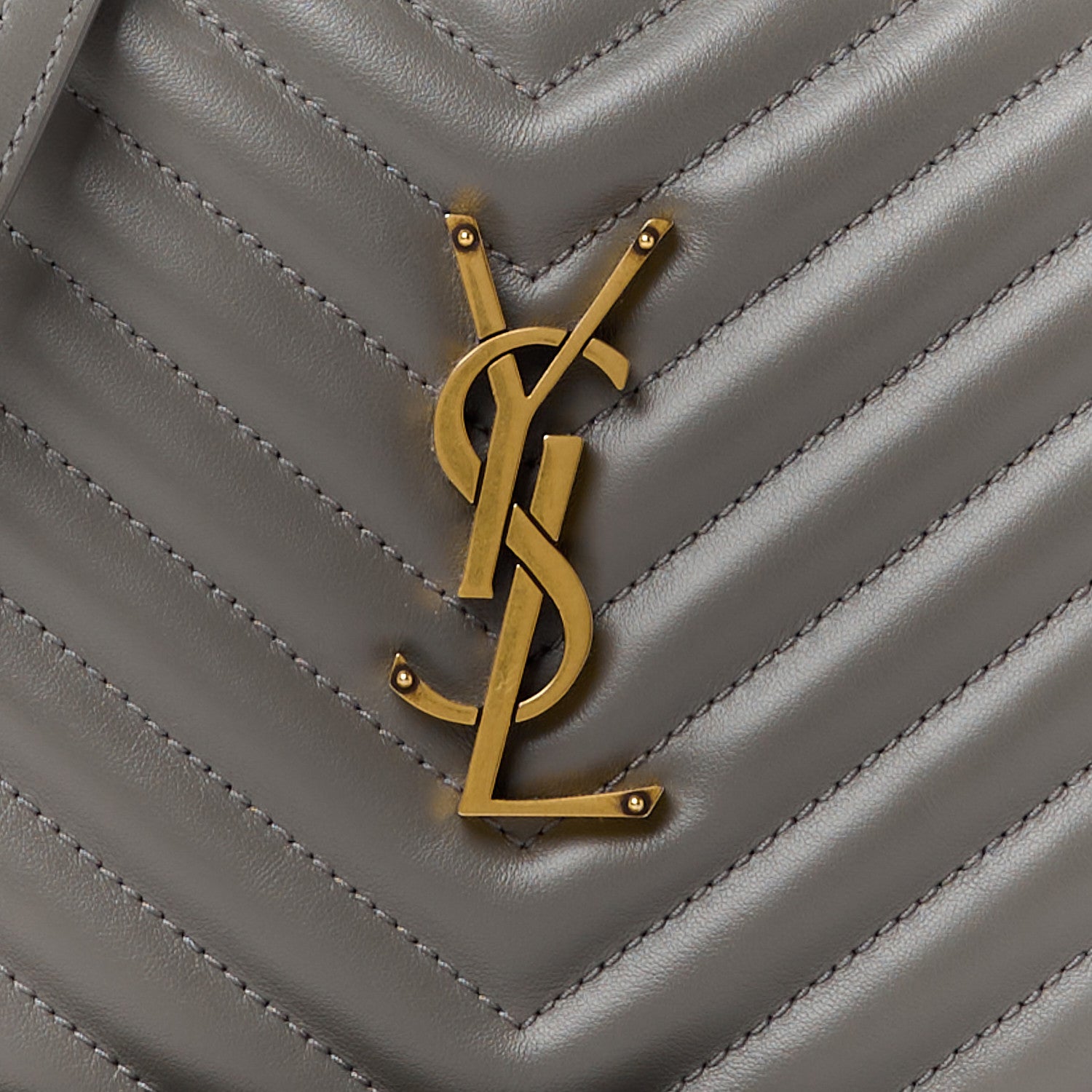 Saint Laurent Calfskin Matelasse Monogram Lou Camera Bag Greyish Brown 8 of 10
