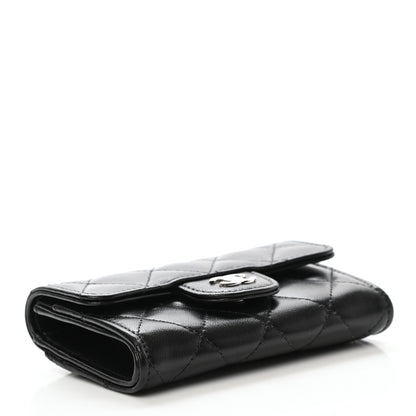 Chanel Lambskin Quilted Flap Card Holder Wallet Black 4 of 9