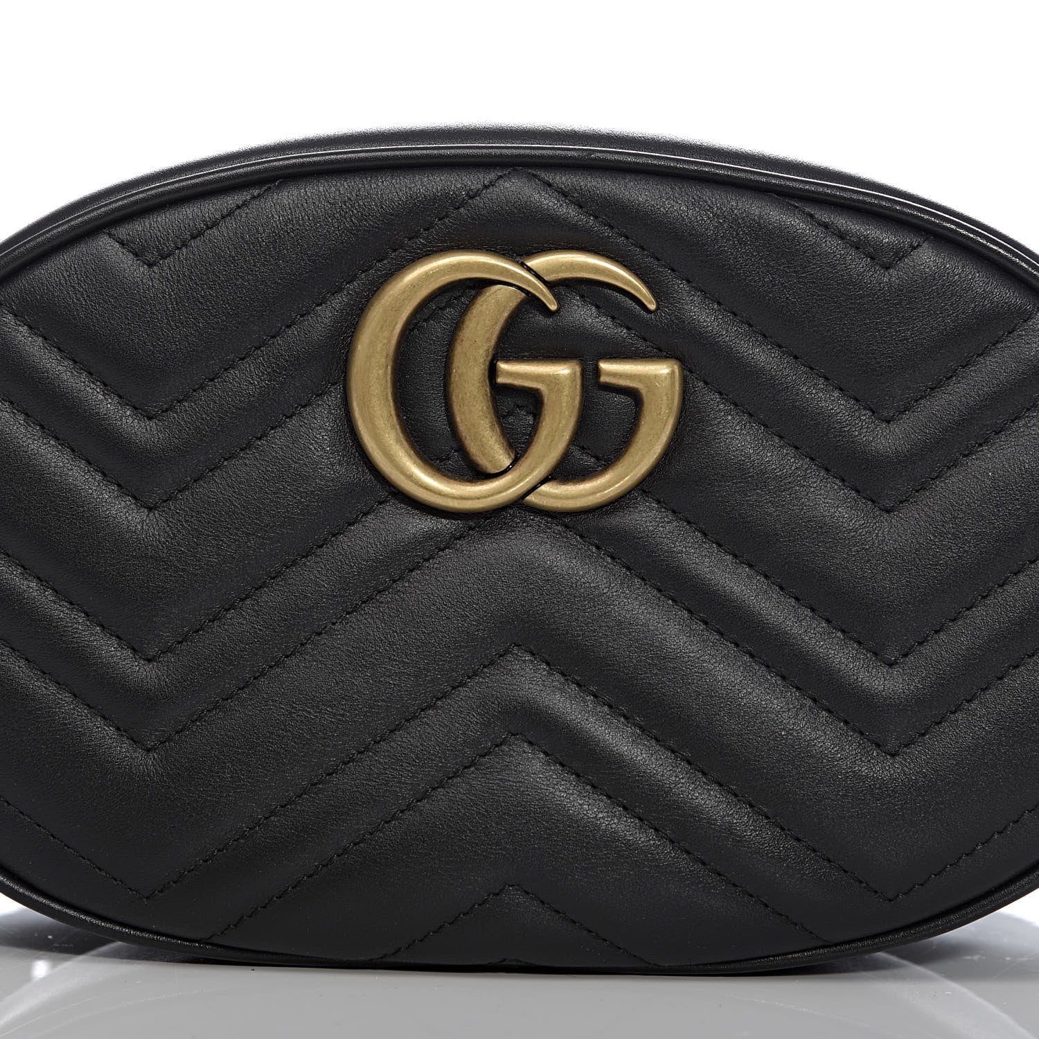 Gucci Calfskin Matelasse GG Marmont Belt Bag 75 30 Black 10 of 10
