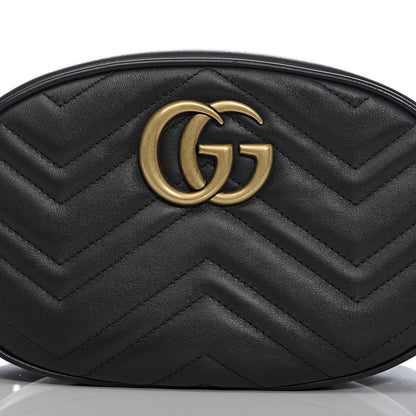 Gucci Calfskin Matelasse GG Marmont Belt Bag 75 30 Black 10 of 10