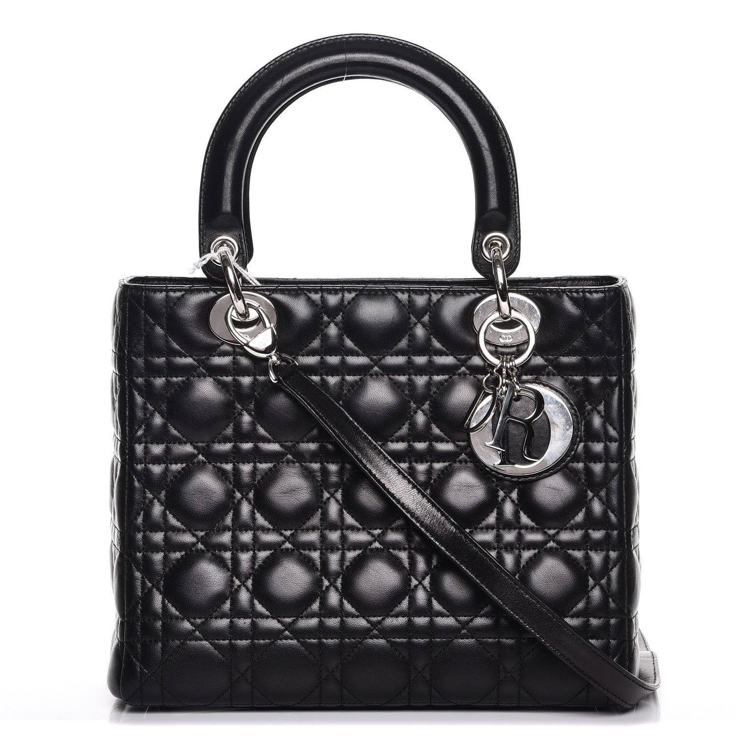 Christian Dior Lambskin Cannage Medium Lady Dior Black 1 of 12