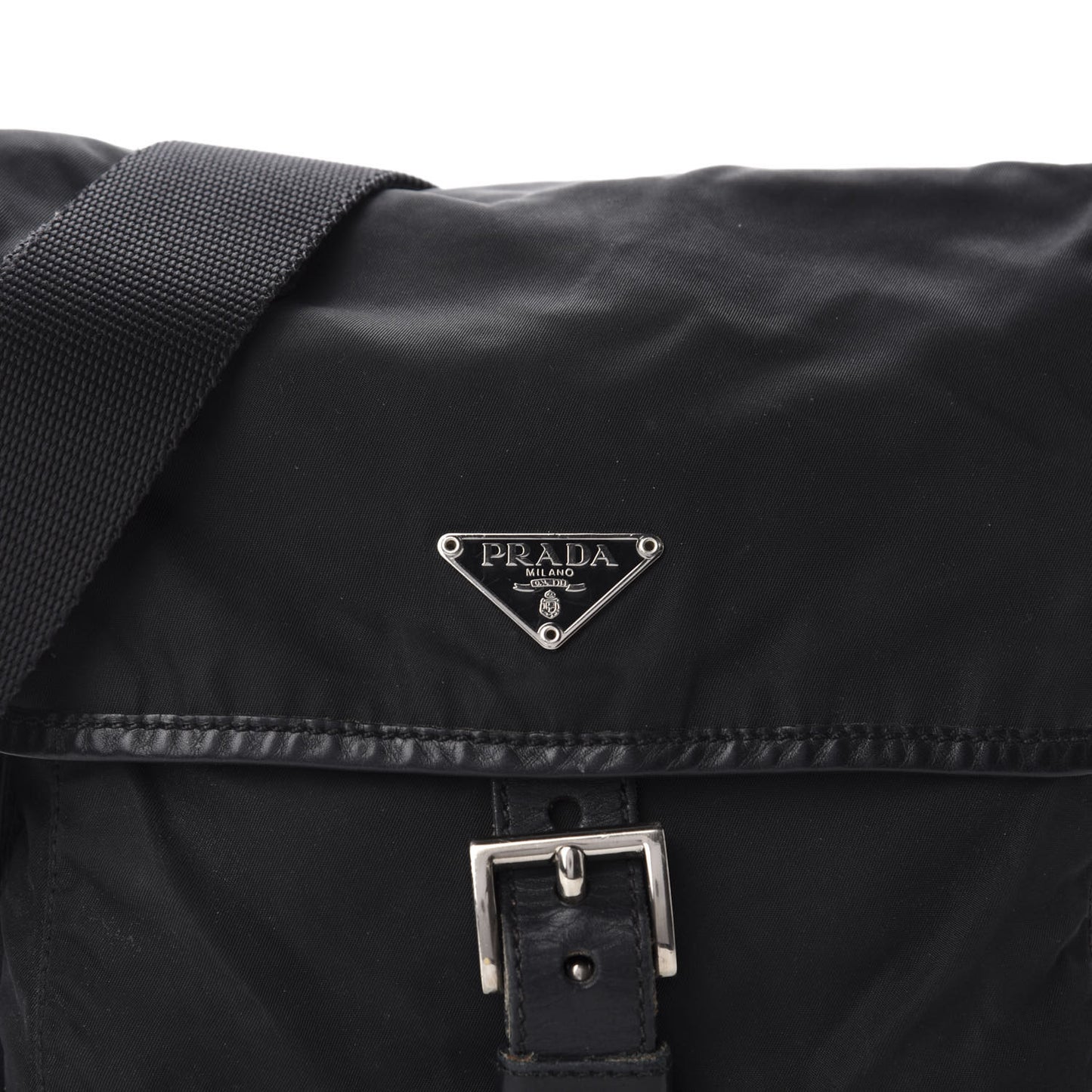 Nylon Vela Sport Messenger Bag Black