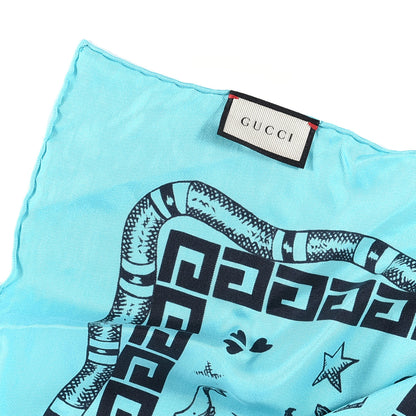 Gucci Silk Noodle Take Out Scarf Turquoise Blue 4 of 4