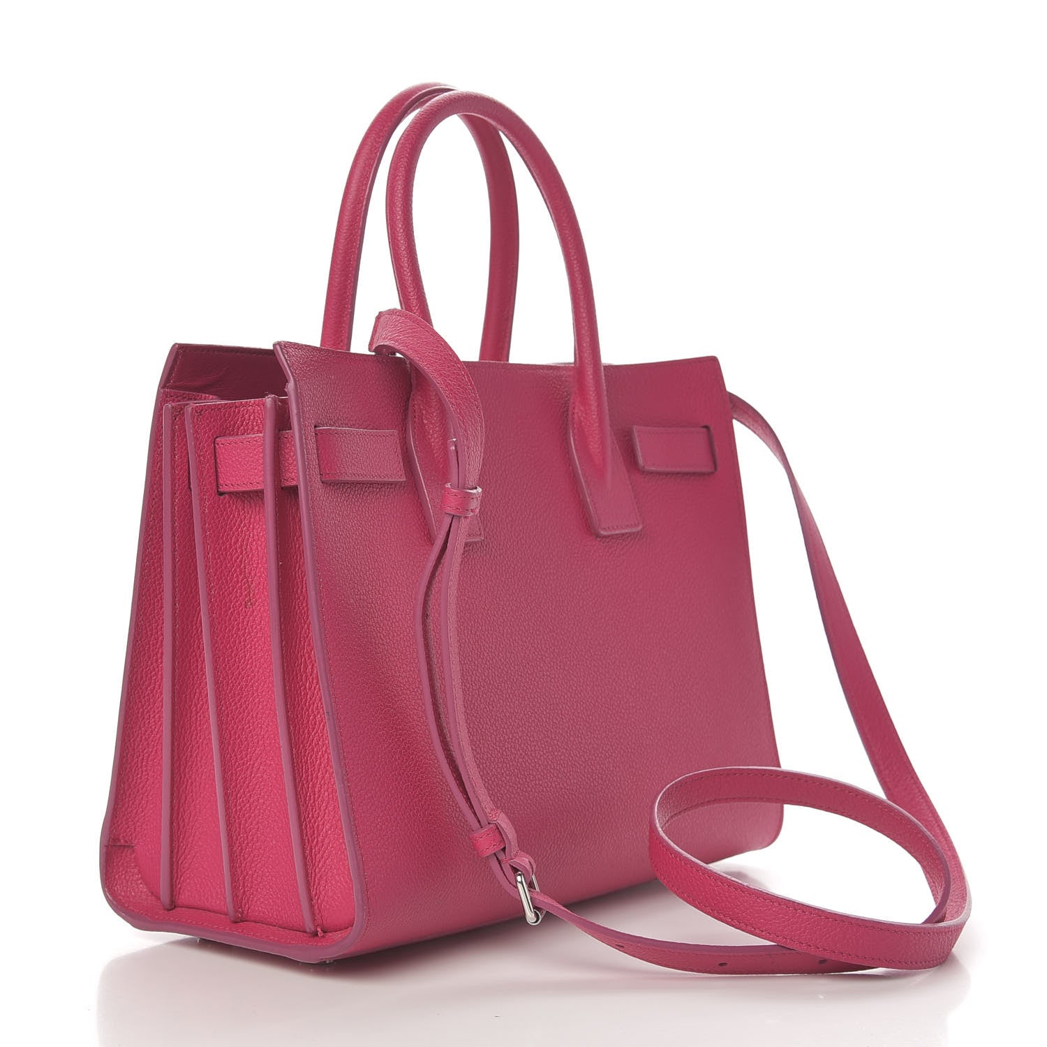 Saint Laurent Grained Calfskin Baby Sac De Jour Lipstick Fuchsia 3 of 15