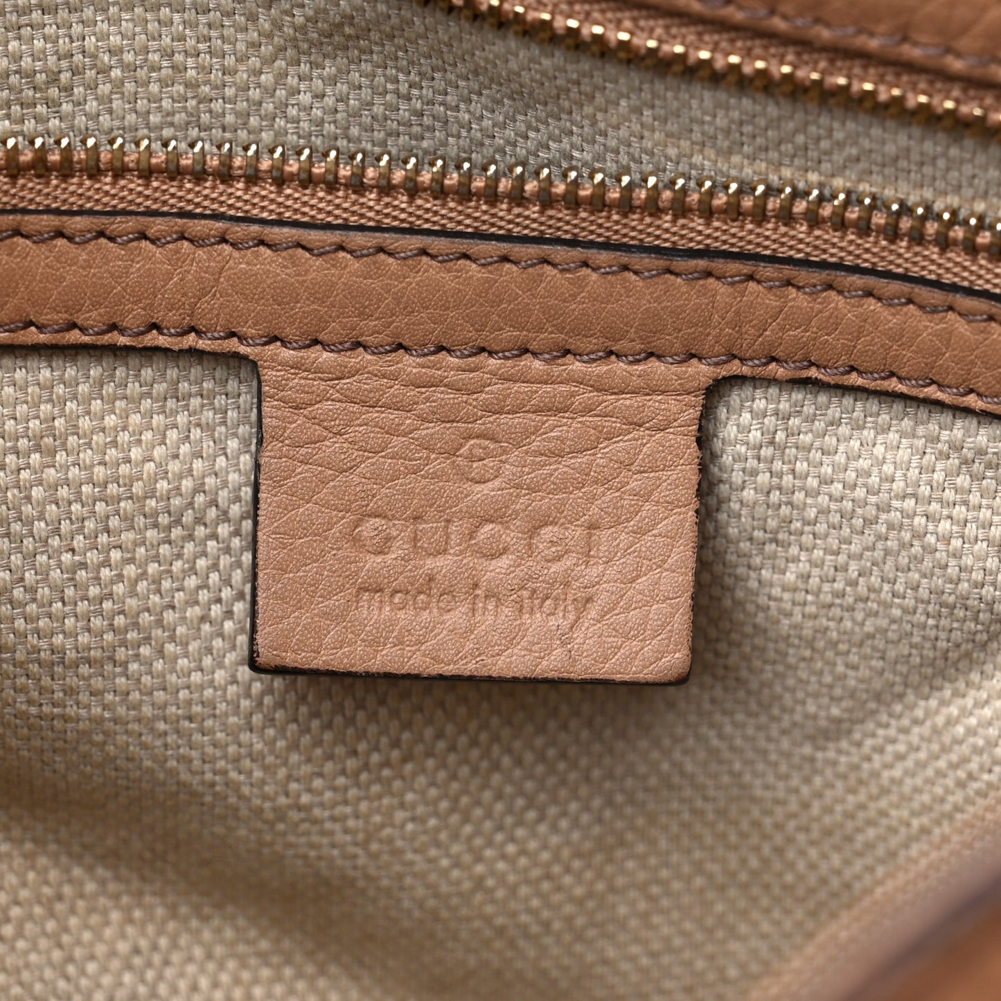 Pebbled Calfskin Medium Soho Chain Shoulder Bag Camelia