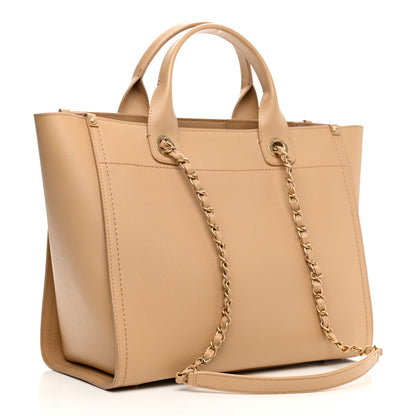 Chanel Caviar Small Studded Deauville Tote Beige 3 of 10