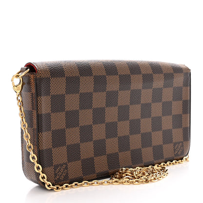 Louis Vuitton Damier Ebene Pochette Felicie Chain Wallet 4 of 13