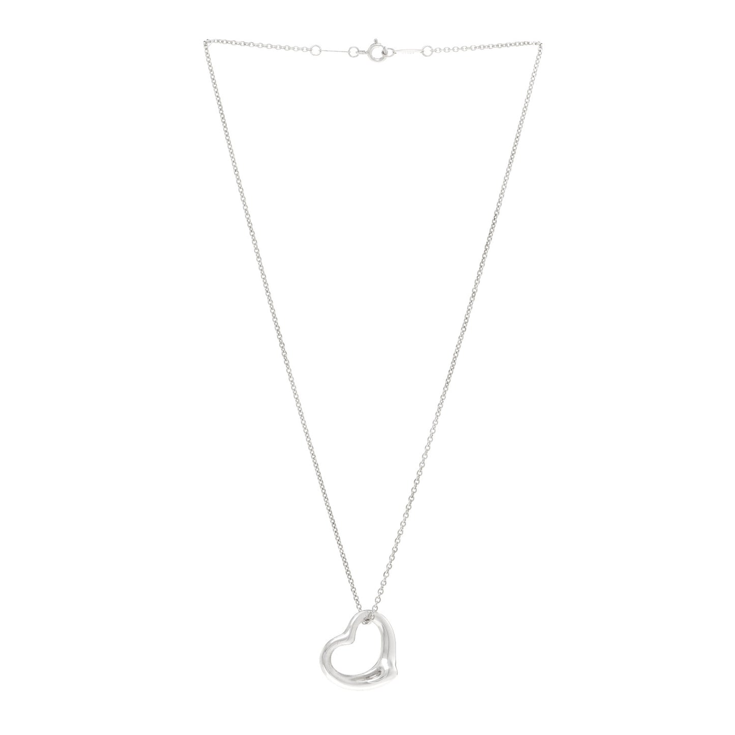 Sterling Silver 22mm Elsa Peretti Open Heart Pendant Necklace