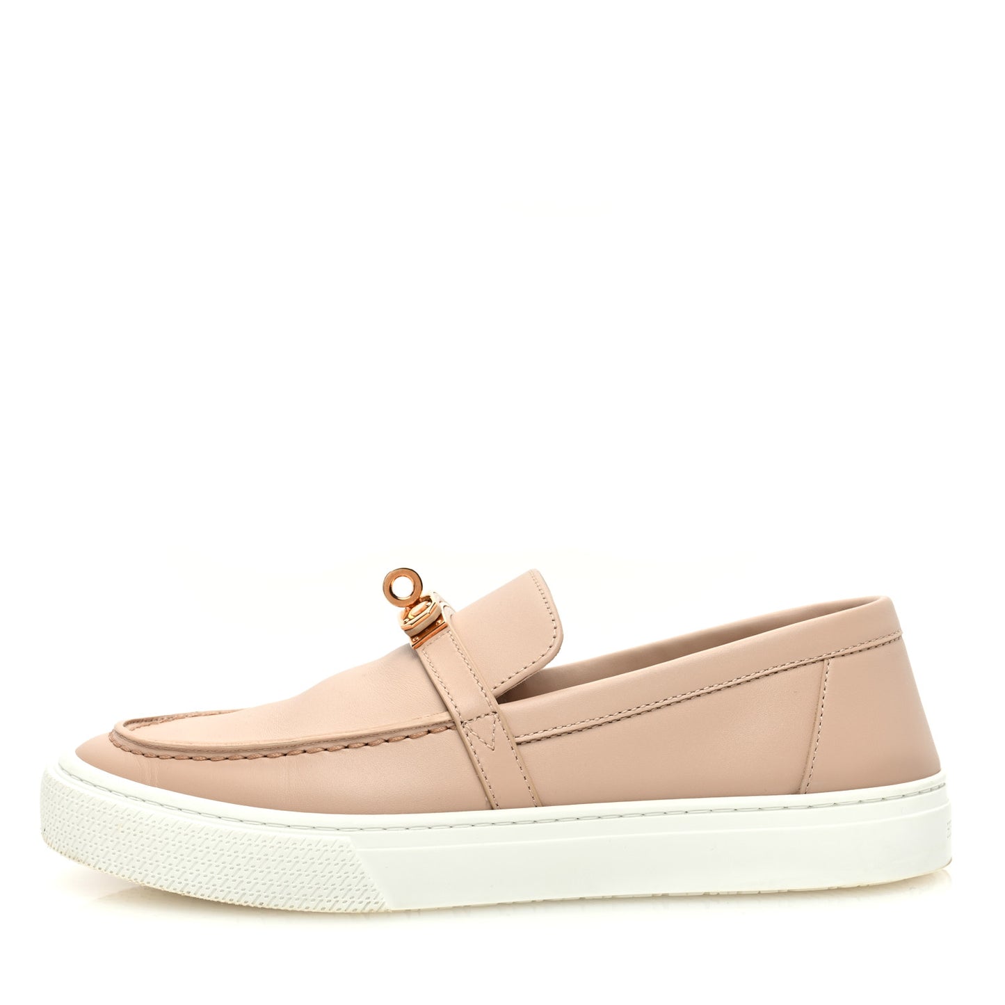 Calfskin Game Slip On Sneakers 37.5 Beige Nude