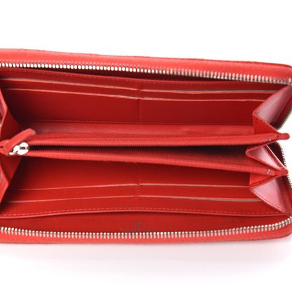 Chanel Patent Quilted Double Stitched Zip Around Wallet Red 6 of 11