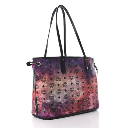 MCM Metallic Visetos Medium Reversible Shopper Tote Silver Black 11 of 16