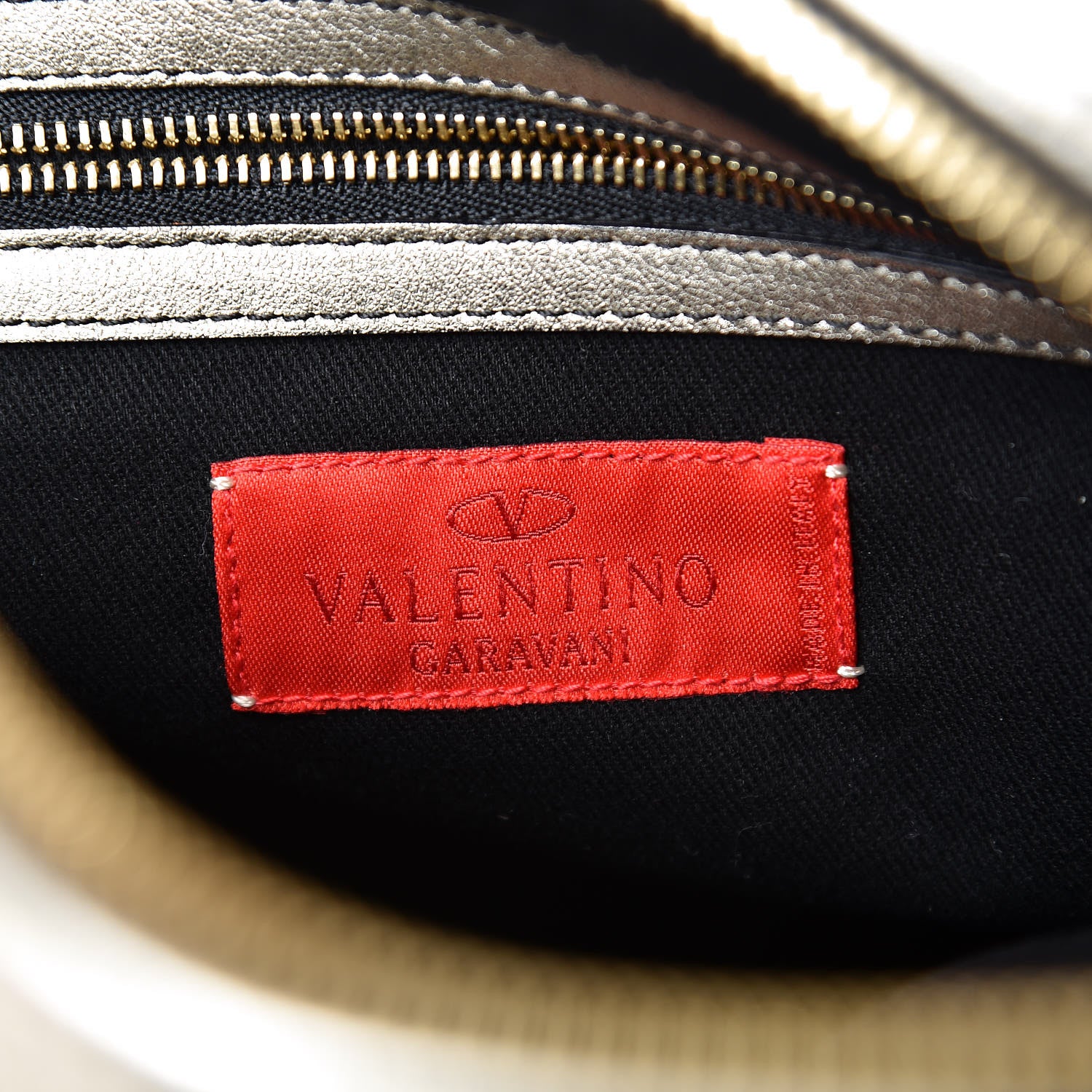 Valentino Garavani Metallic Grained Calfskin Woven Couture Bag Gold 6 of 6