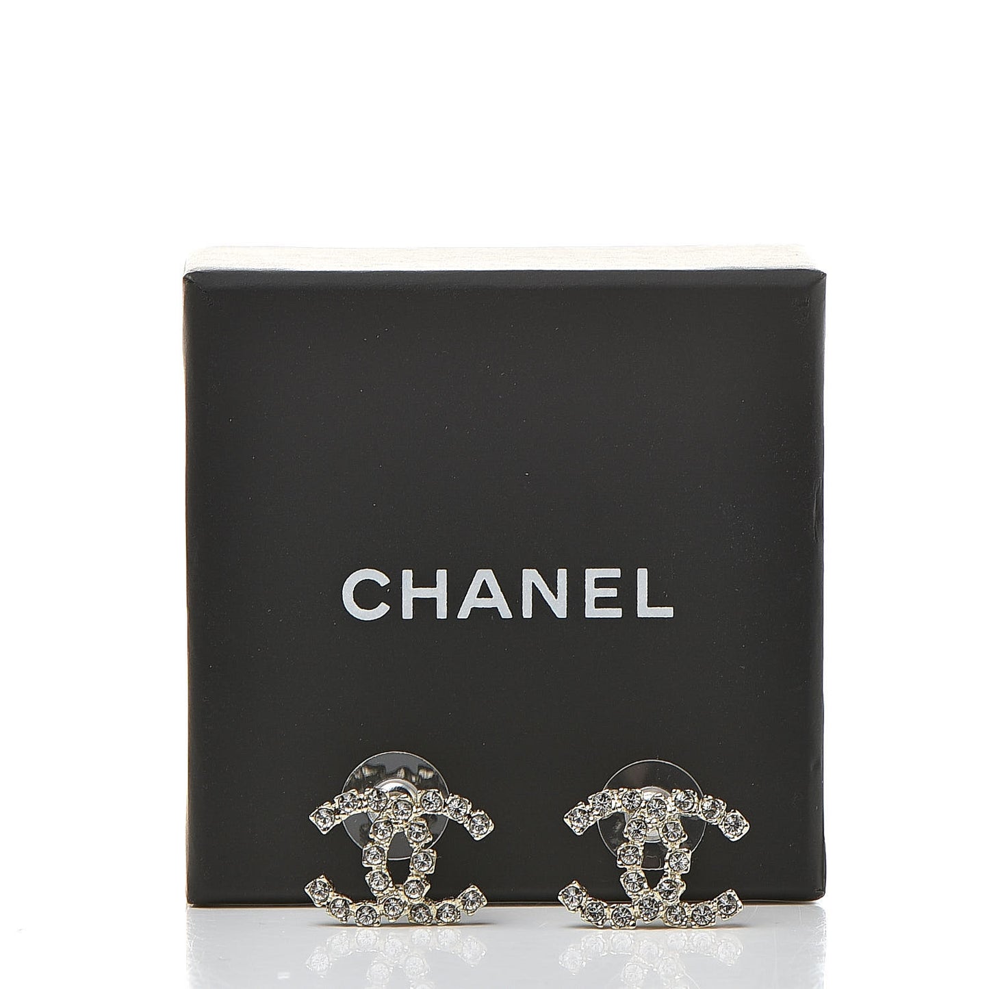 Crystal CC Earrings Light Gold
