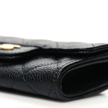 Chanel Caviar Quilted Flap Card Holder Wallet Black 11 of 12