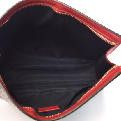 Gucci GG Supreme Monogram Blooms Large Cosmetic Case Beige Blue Navy Hibiscus Red 5 of 10