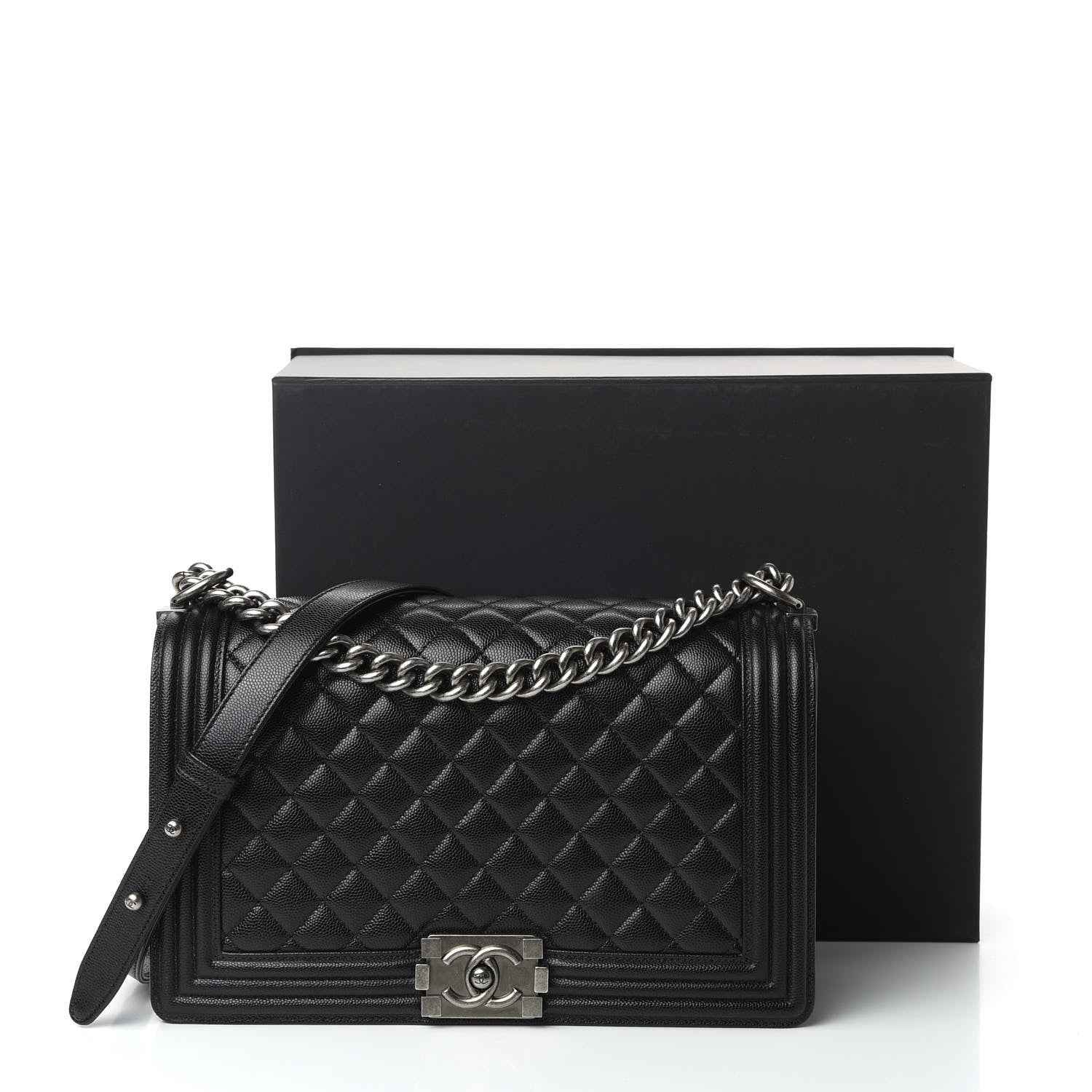 Chanel Caviar Quilted New Medium Boy Flap Black 11 of 11