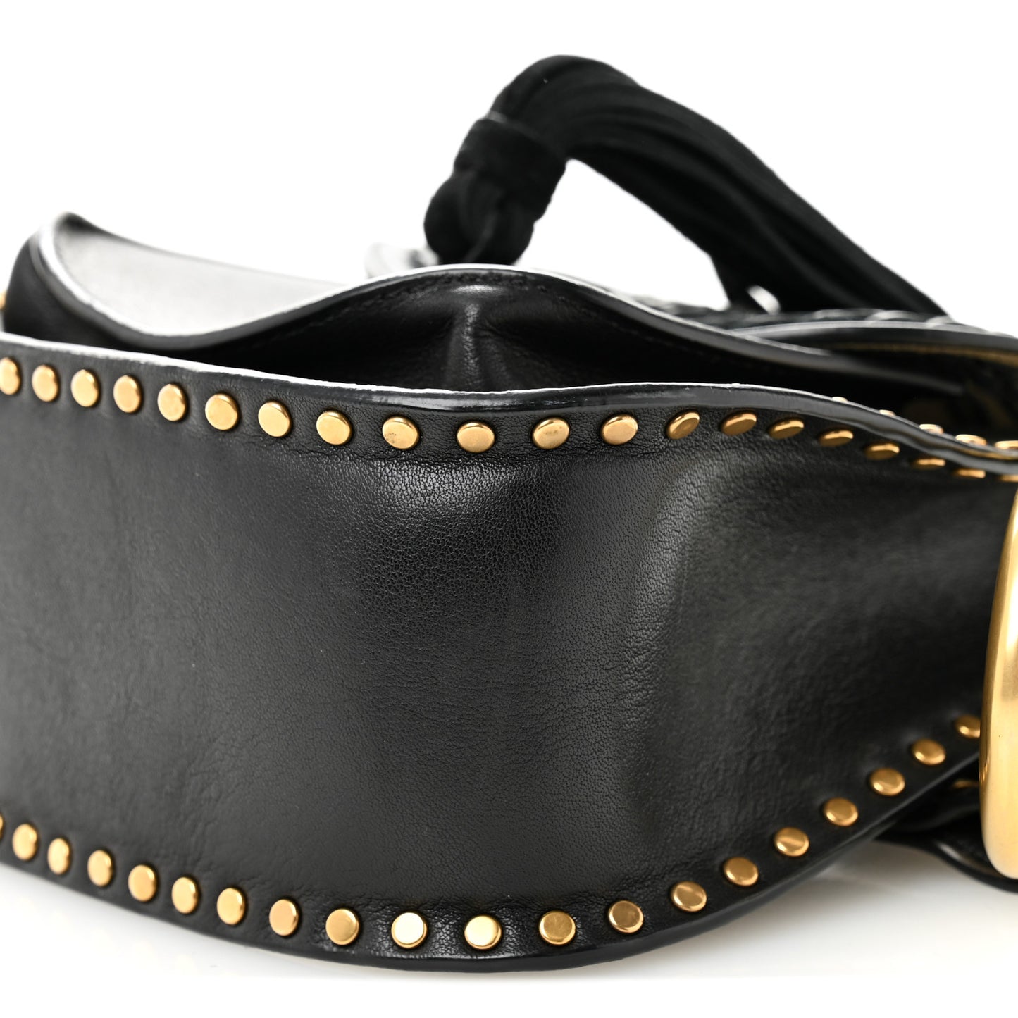 Calfskin Braided Mini Hudson Shoulder Bag Black