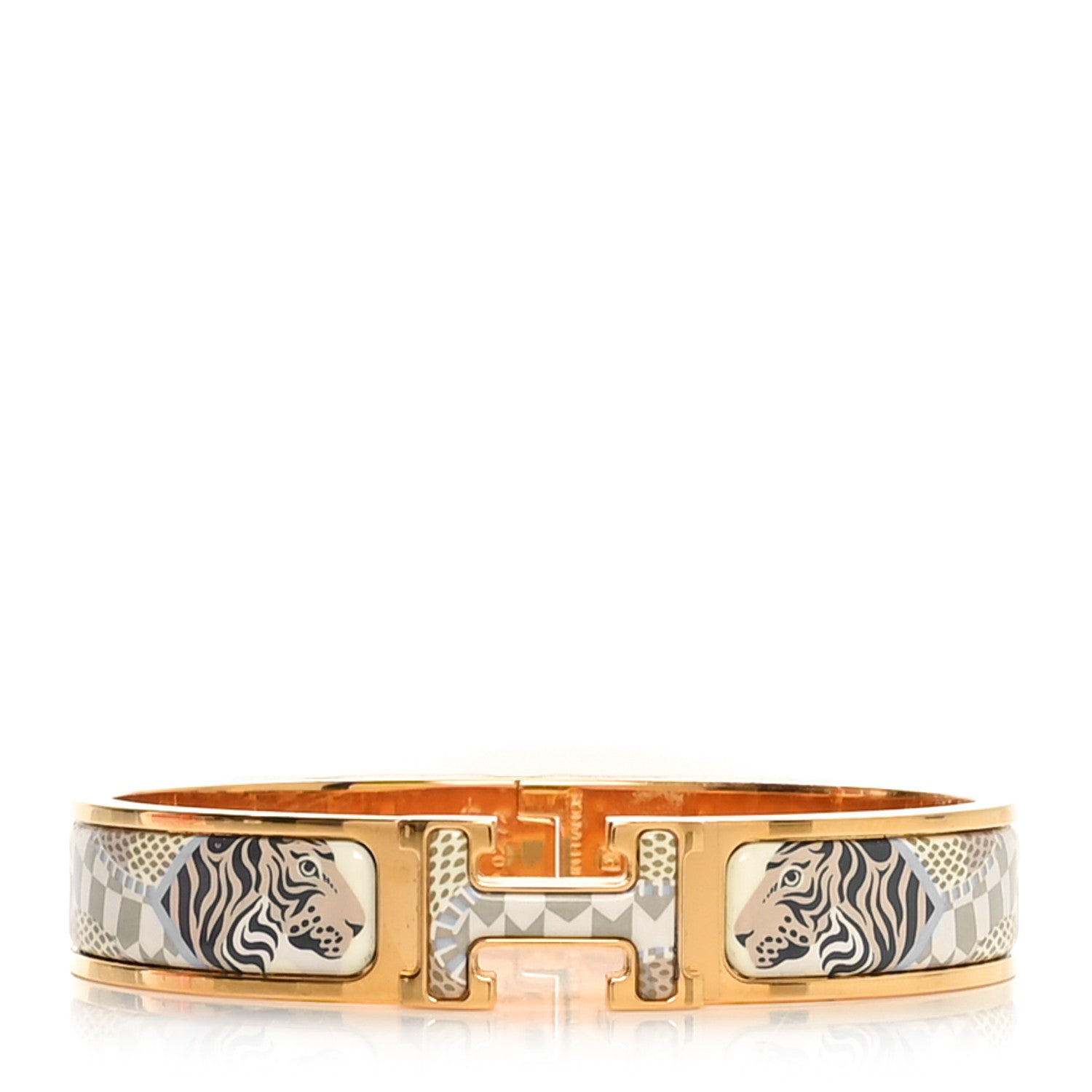 Hermes Enamel Printed Narrow Lanternes Ballons et Cocarde Clic Clac H Bracelet GM Lumiere 1 of 5