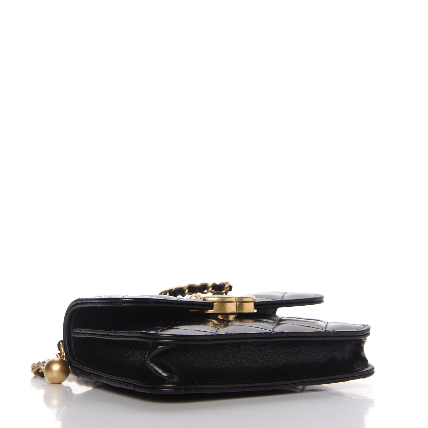 Chanel Calfskin Quilted Perfect Fit Coin Purse With Chain Black 4 of 12