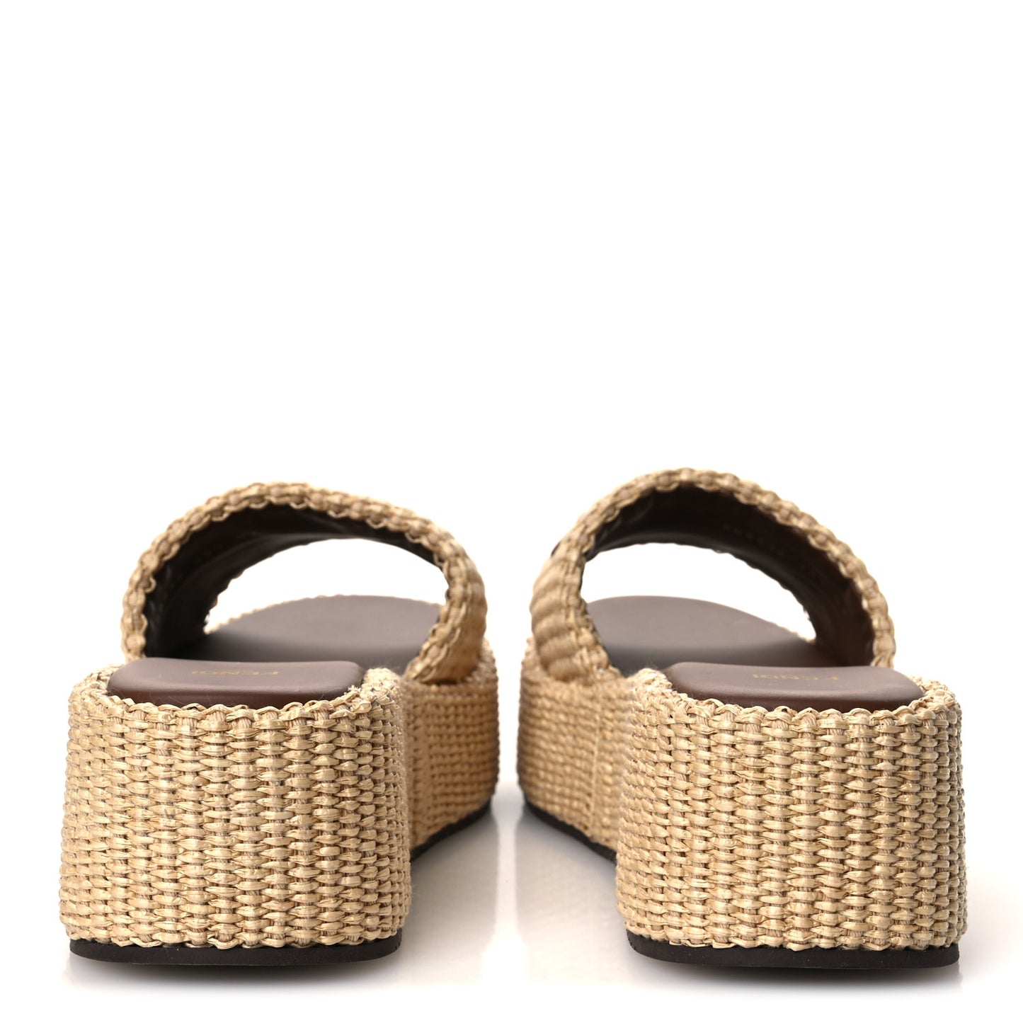 Raffia Womens FF Sunshine Flatform Slide Sandals 39.5 Beige