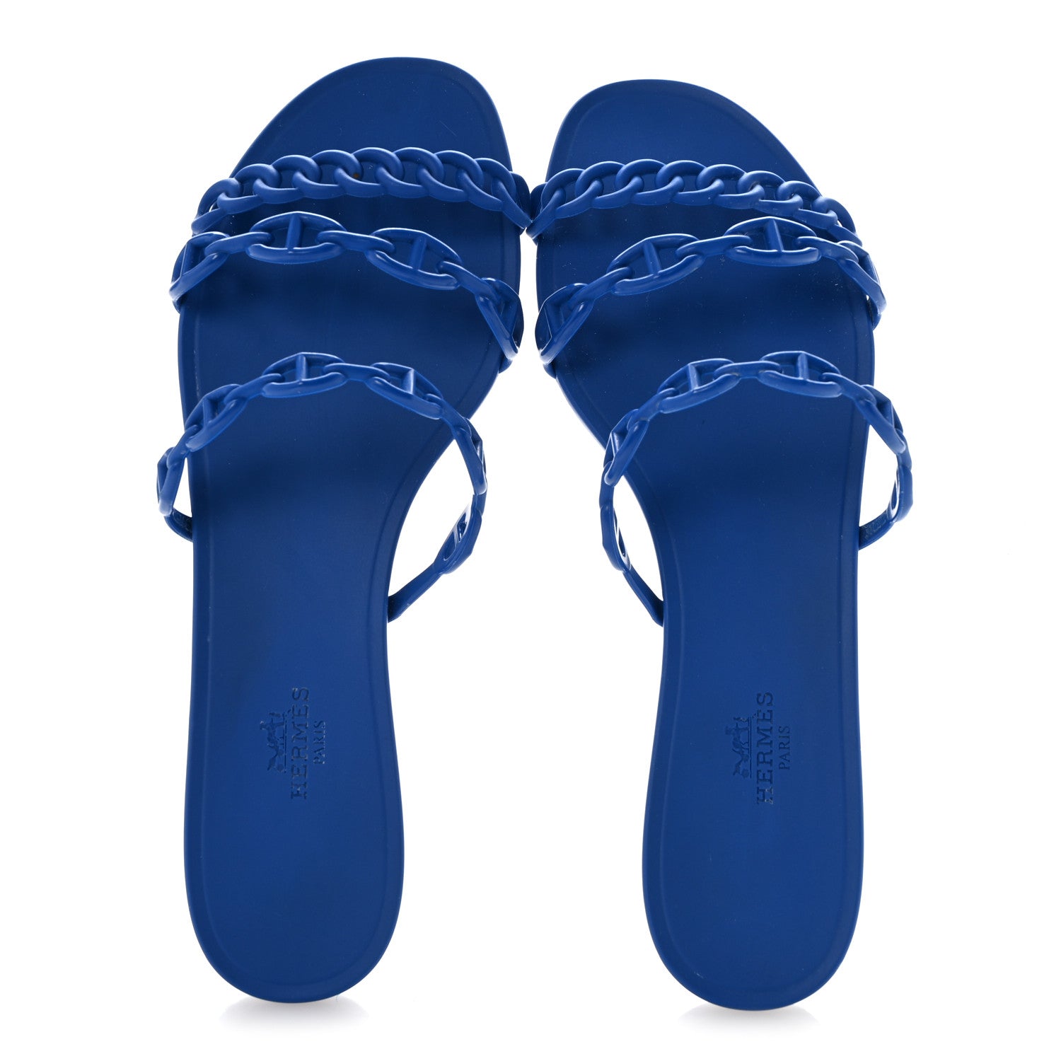 Hermes Rubber Chaine d'Ancre Rivage Sandals 41 Bleu Smalt 2 of 10