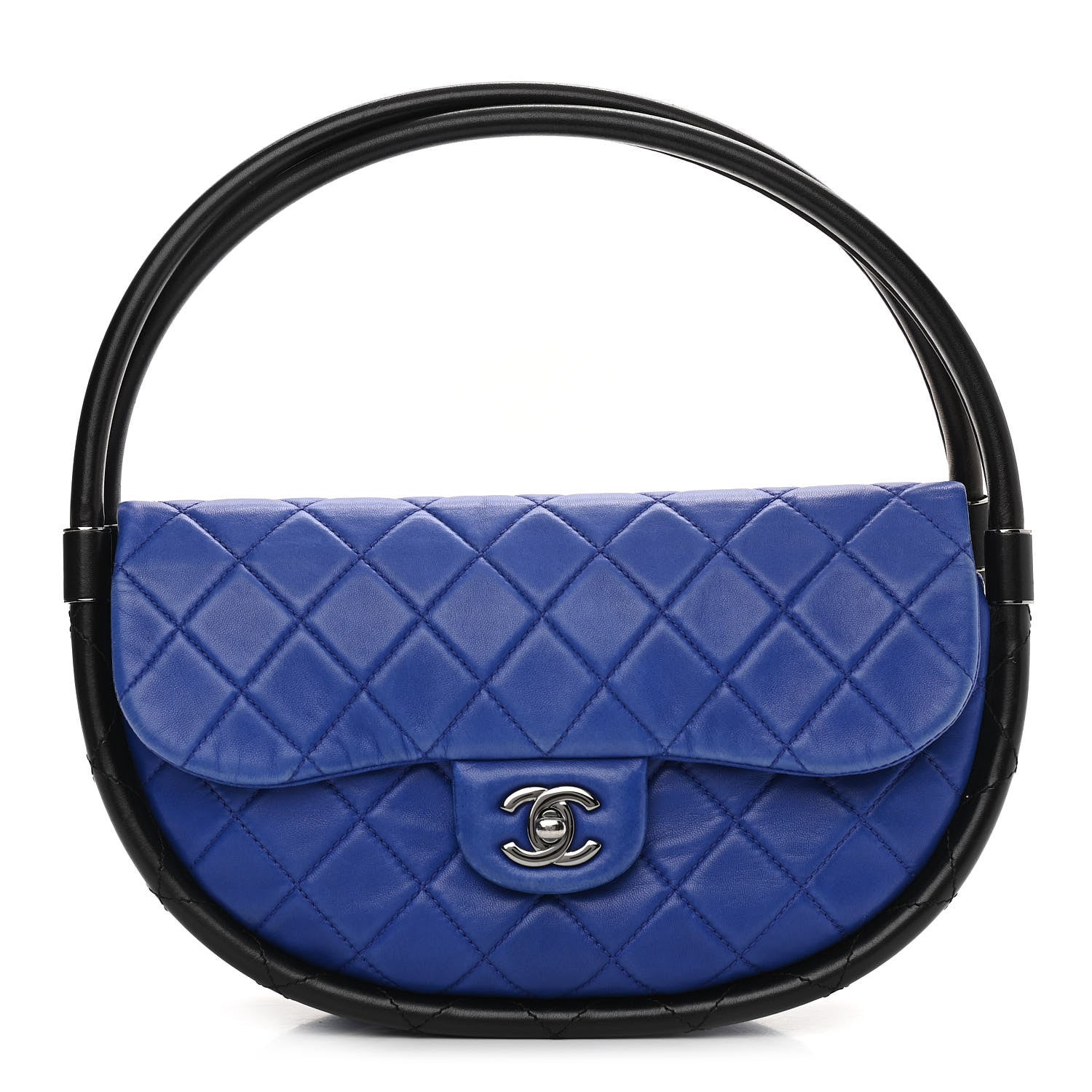 Chanel Quilted Lambskin Small Hula Hoop Flap Dark Blue 1 of 13