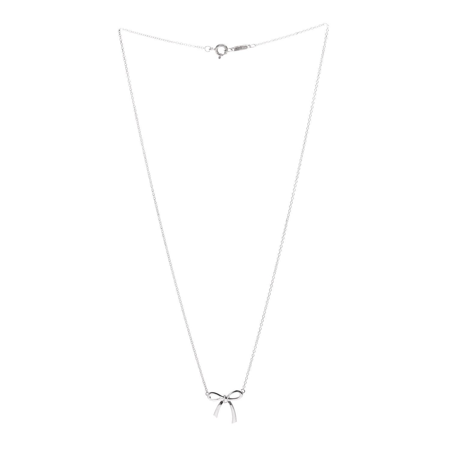 Sterling Silver Small Bow Pendant Necklace